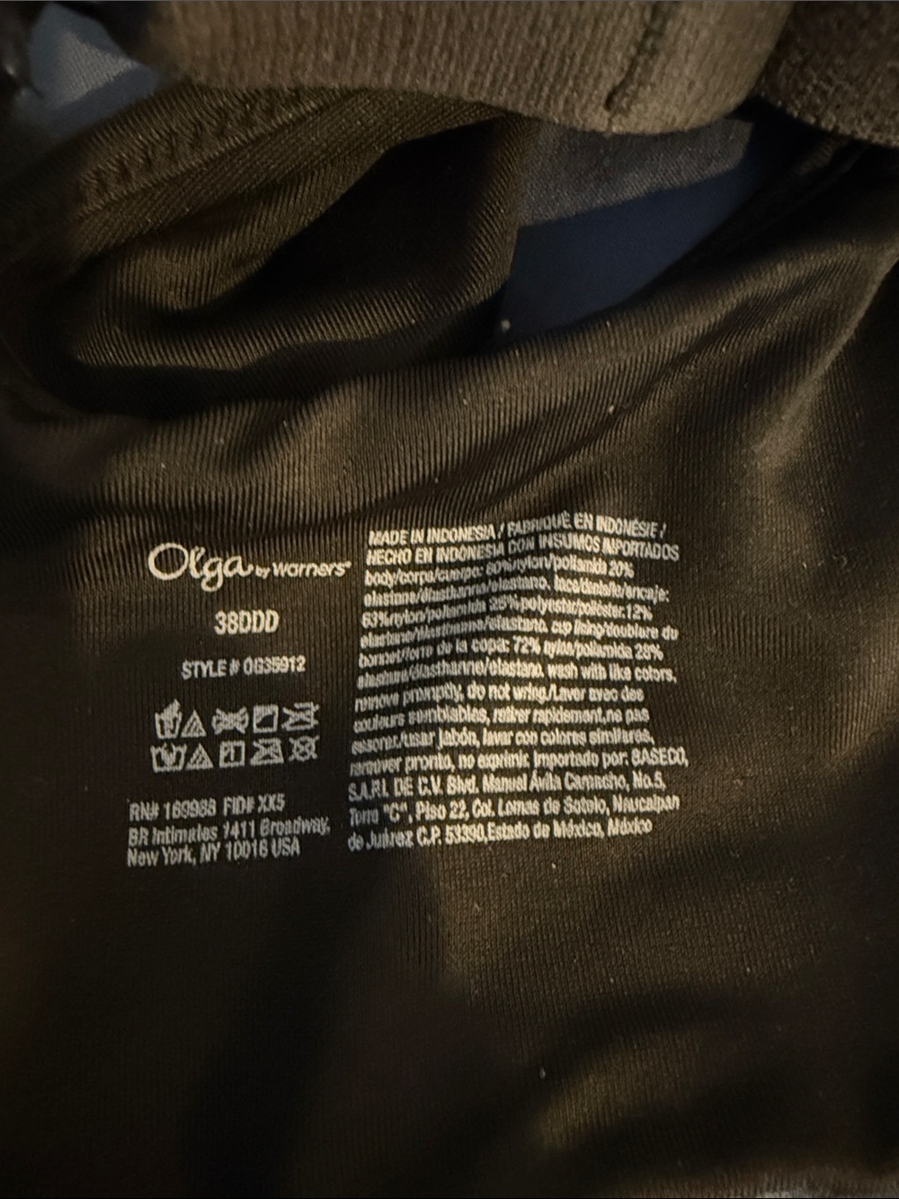 Olga Black Bra with Cream Contrast Stitching - Picture 3 of 3